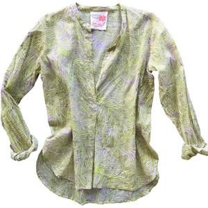 NEW SAMUDRA frond button up shirt in yellow
